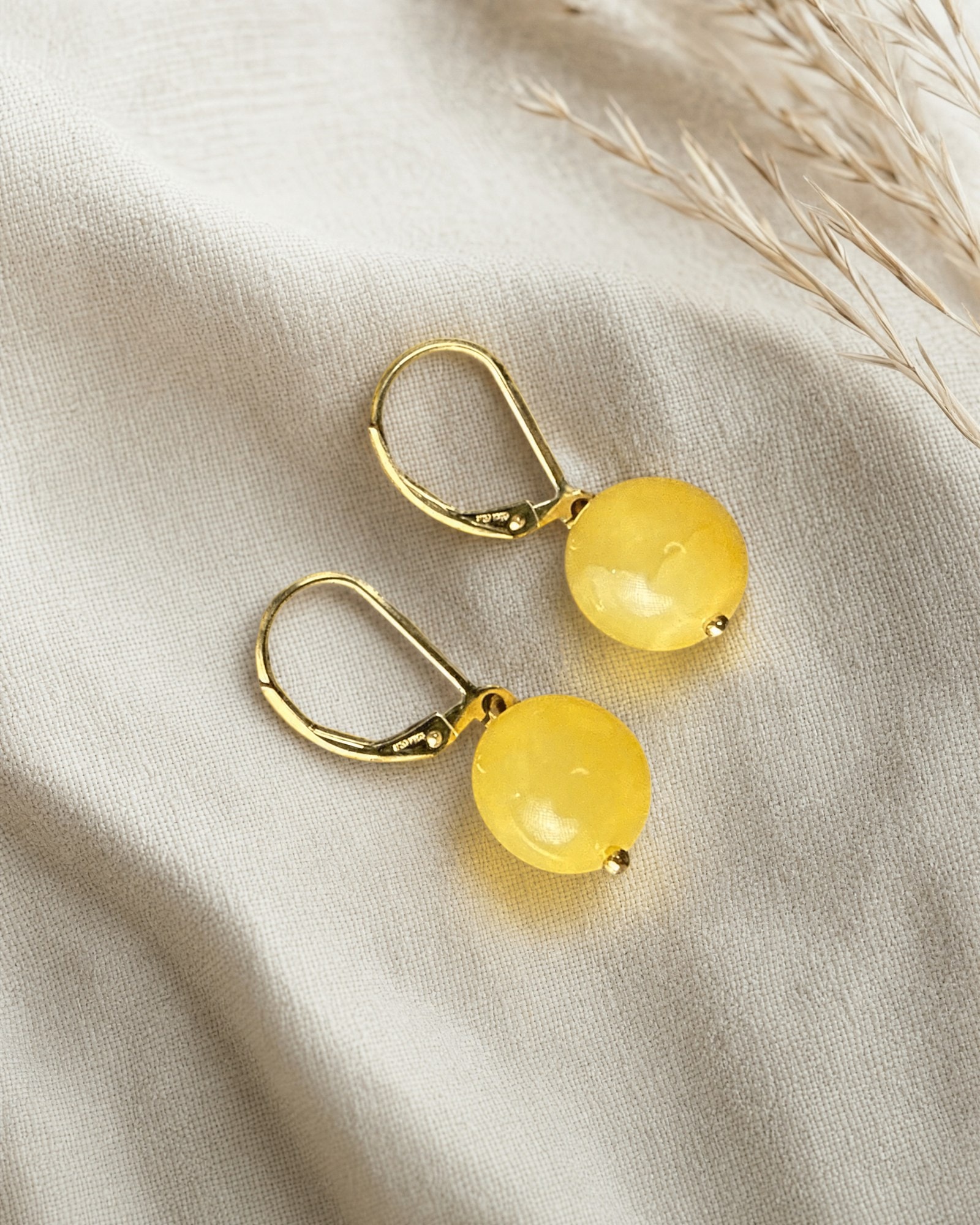 Rasa Earrings · Small Lemon Amber Drops