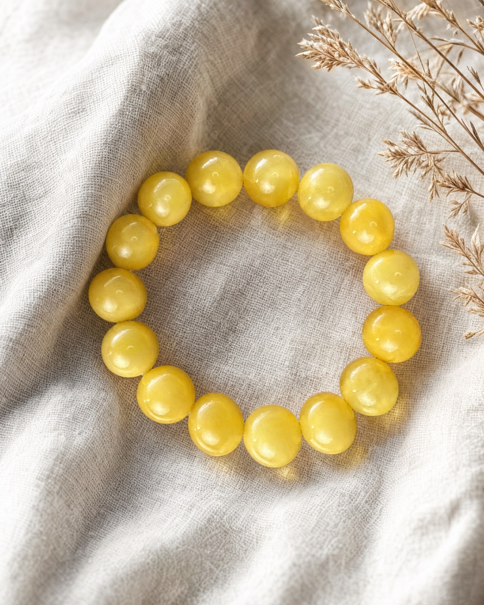 Armband Saule · Zitronengelber Bernstein