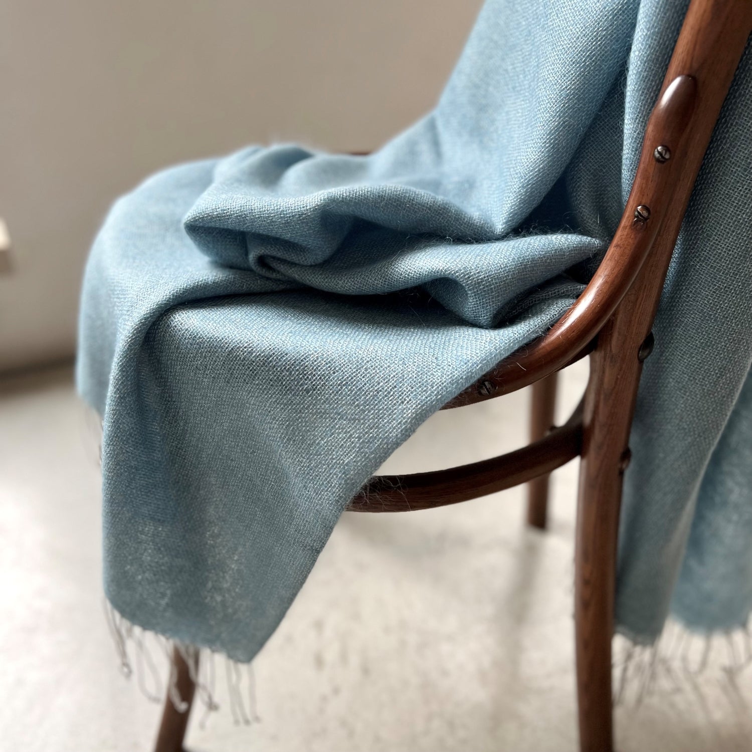 Cashmere throw in sky blue 145x210 cm by Studio Natural