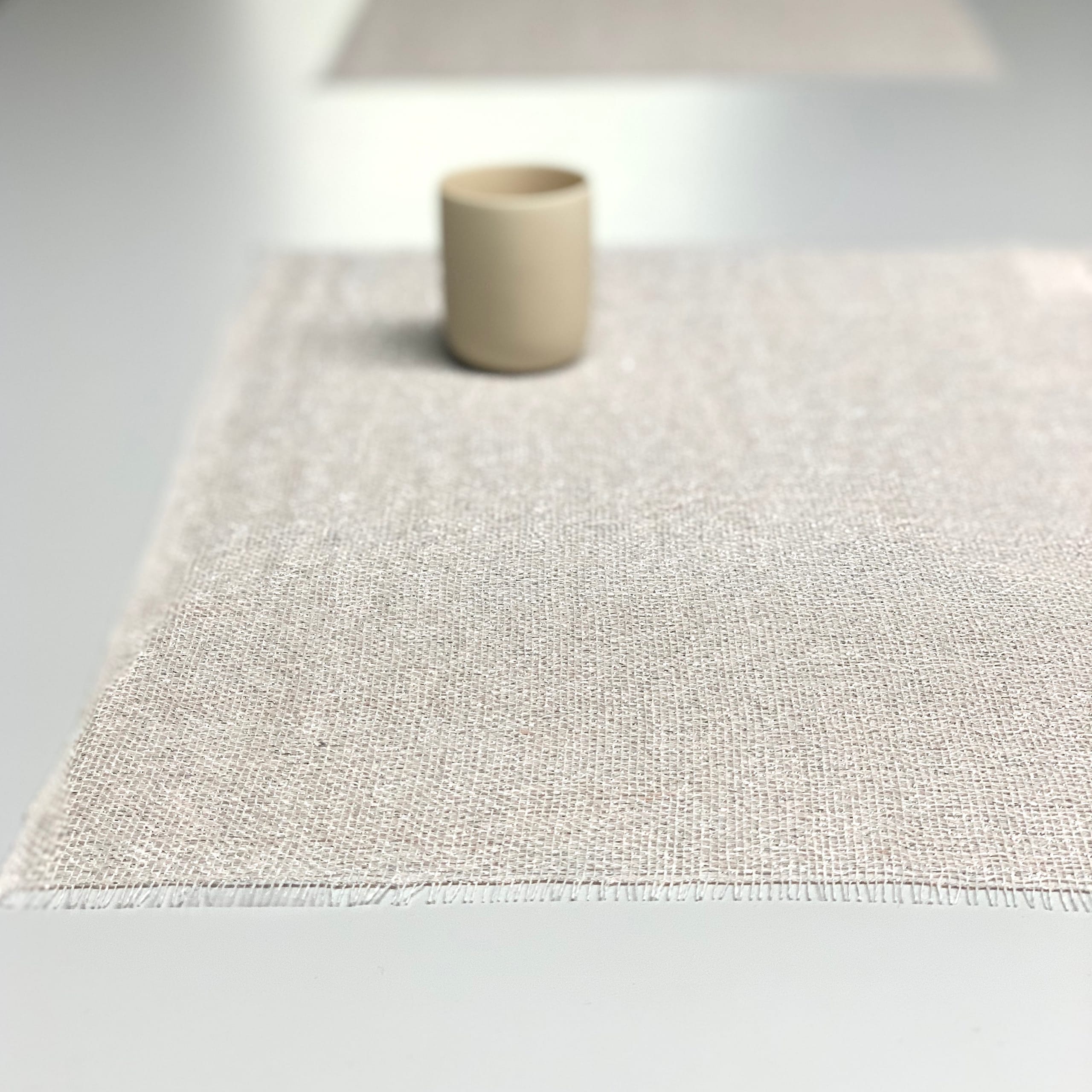 Leinen-Tischset in Puderrosé mit Silber 35x45 cm