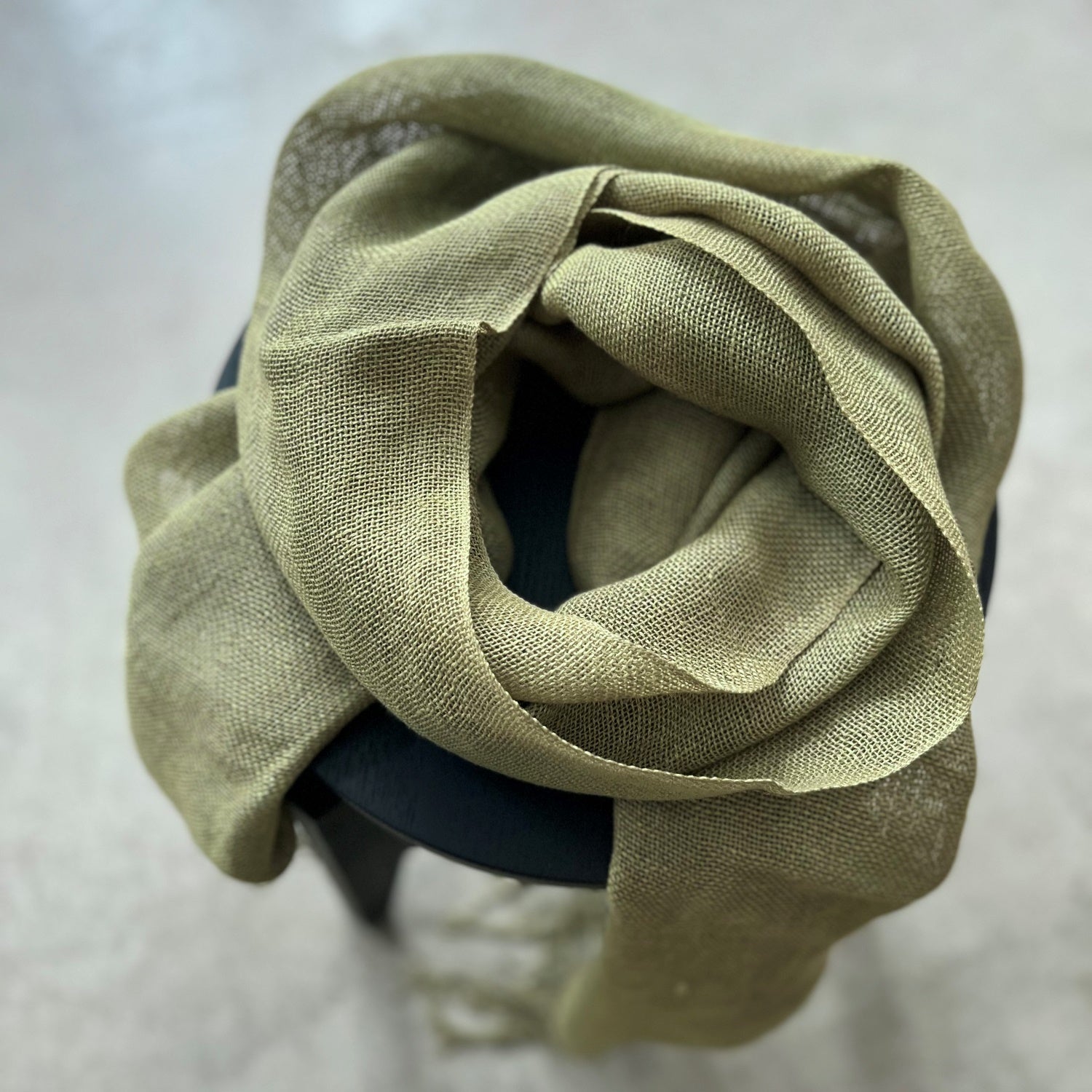 Linen scarf in olive green 50x200 cm by Studio Natural