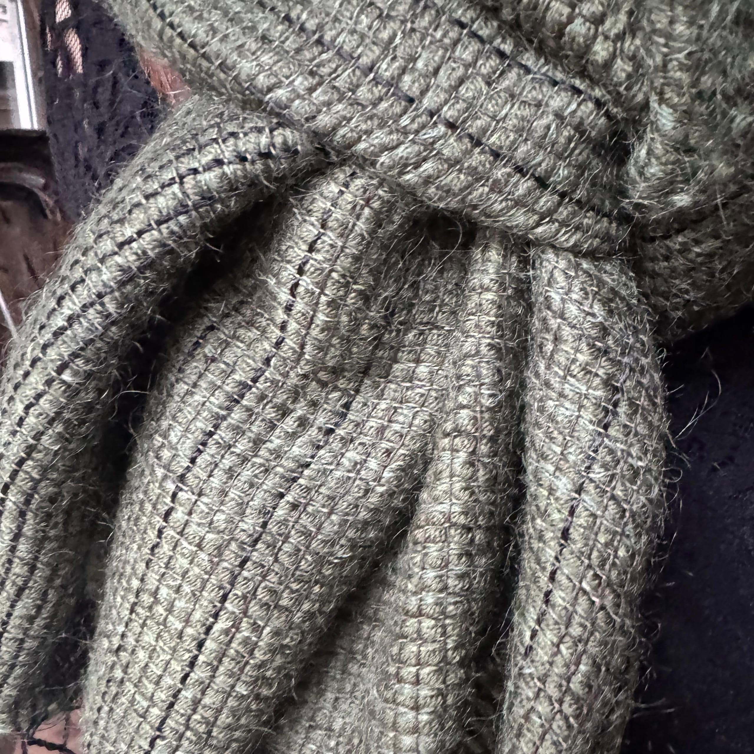 Leinen-Mohair-Schal in Grün 50x180 cm