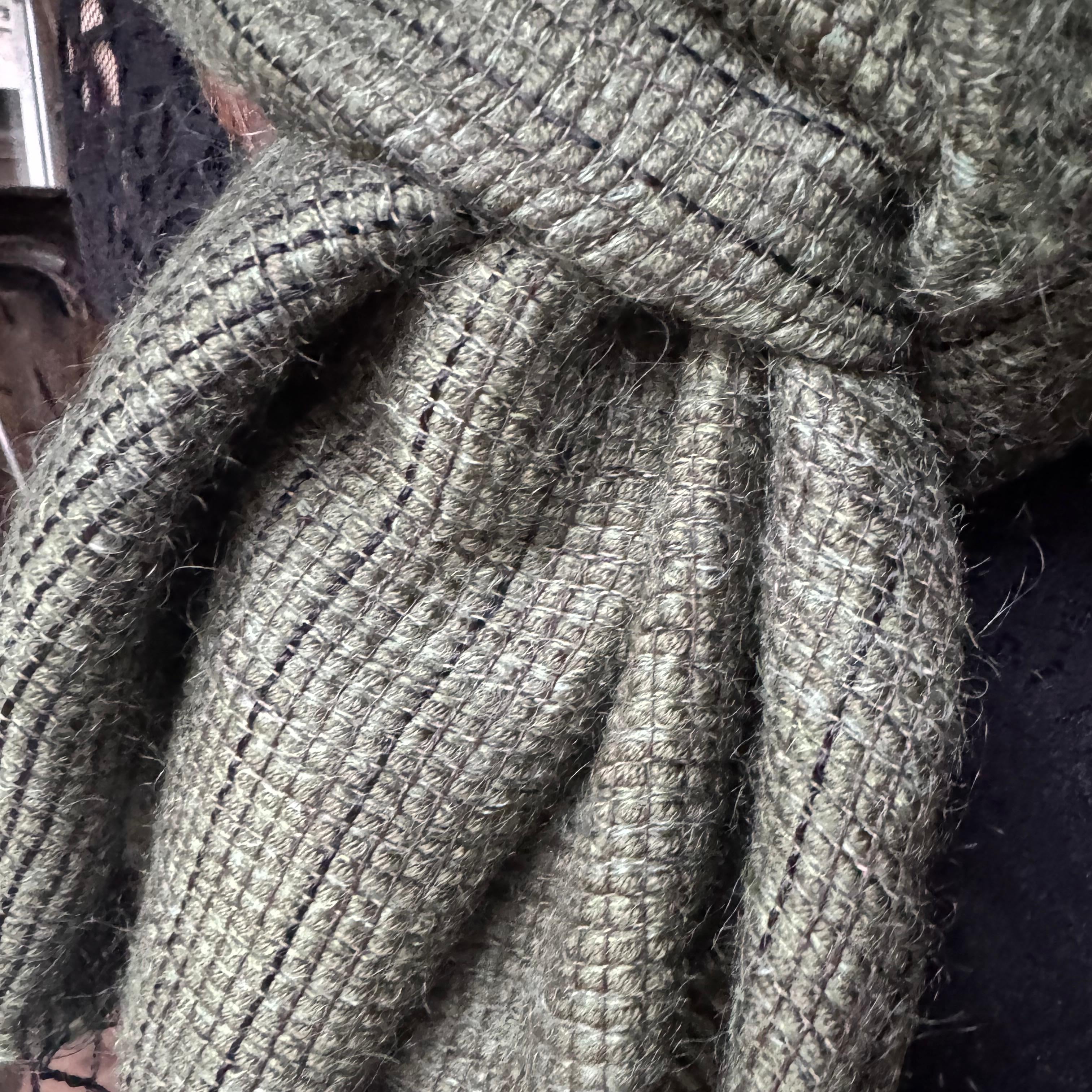 Linen mohair scarf green 50x180cm by Studio Natural