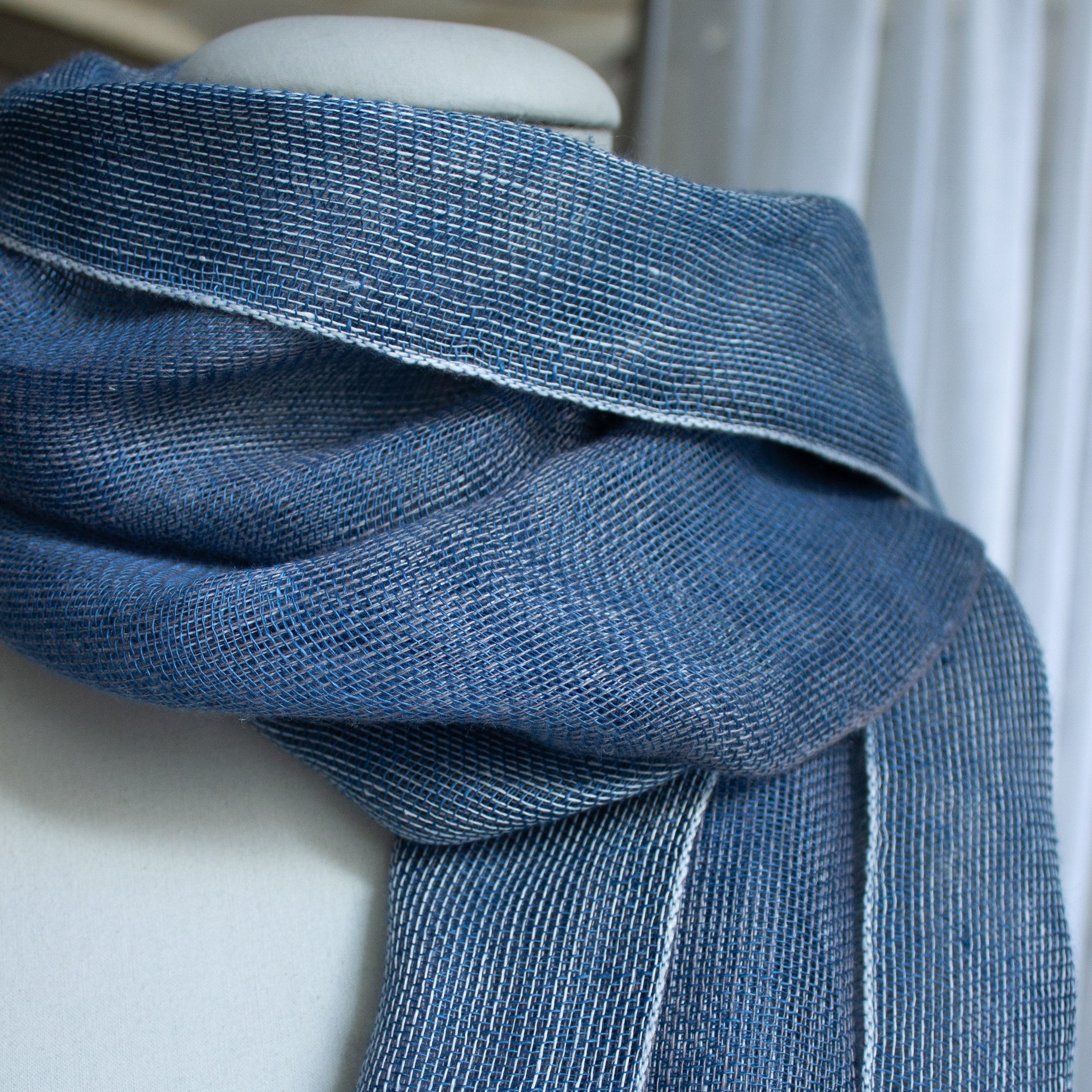 Double layer scarf in Blue 50x200 cm