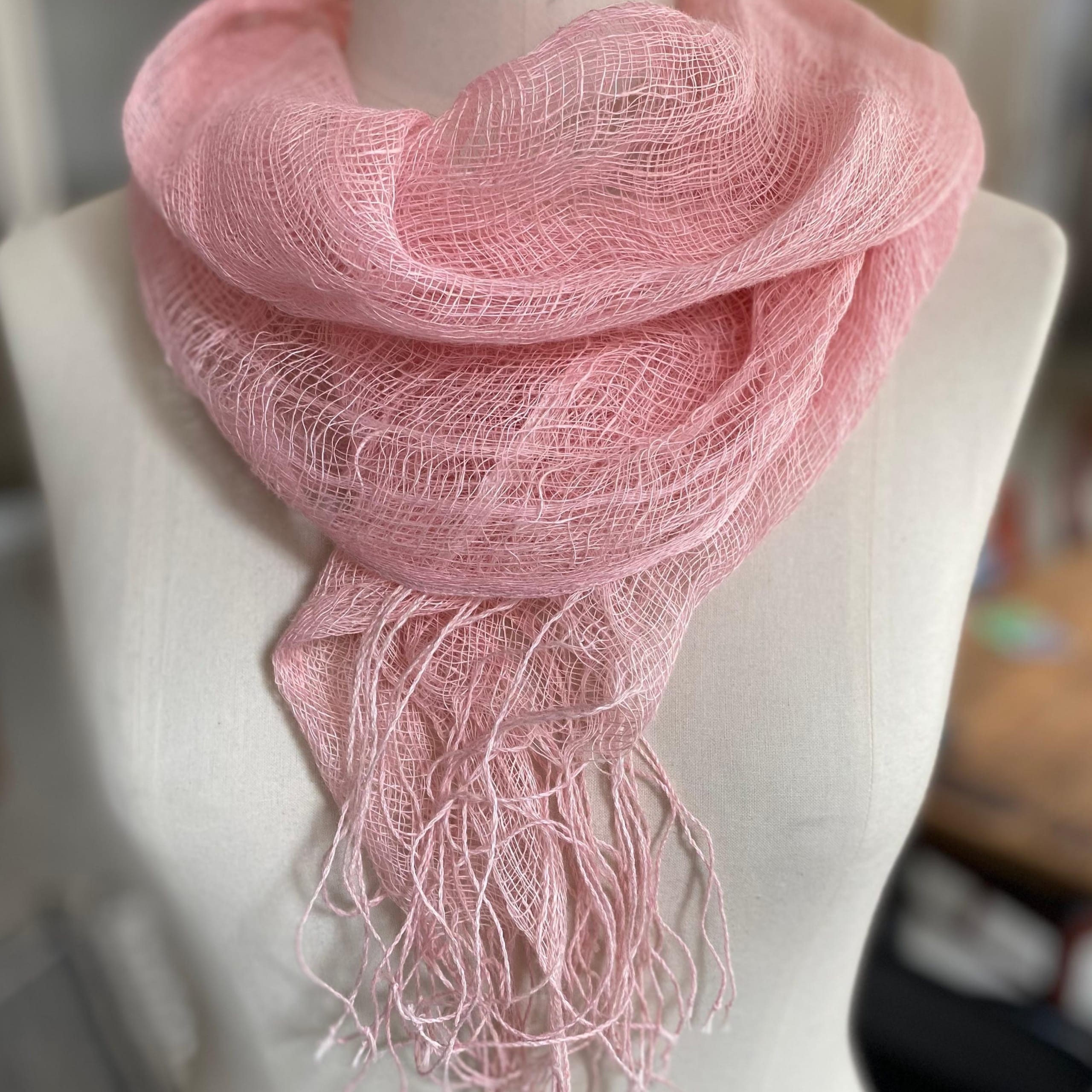 Leinenschal Tinita Reta M2P Rosa 45x180 cm