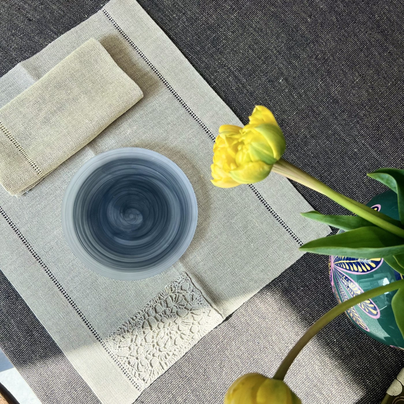 Leinen-Tischset mit Tasche 50x40 cm