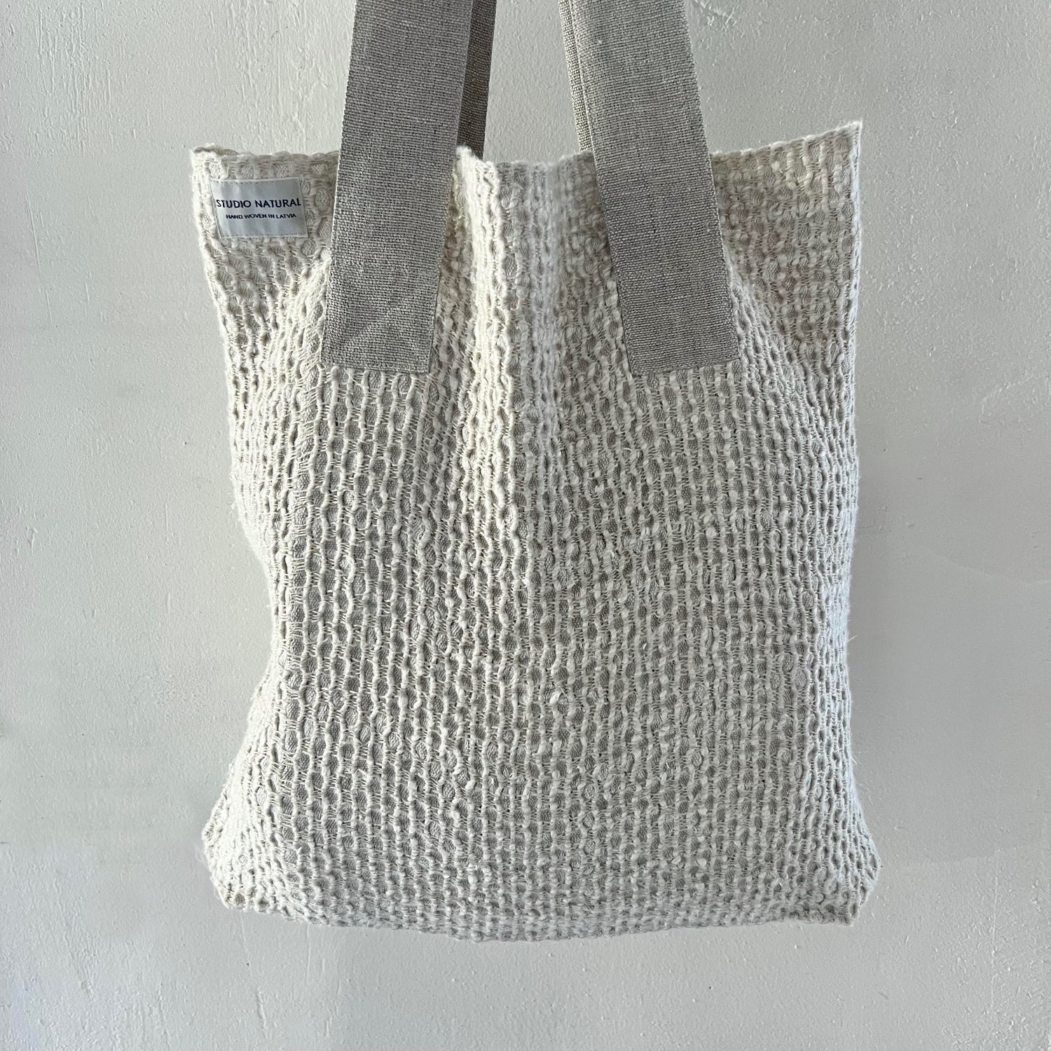 Linen shopper bag Mezgine 44x45cm by Studio Natural