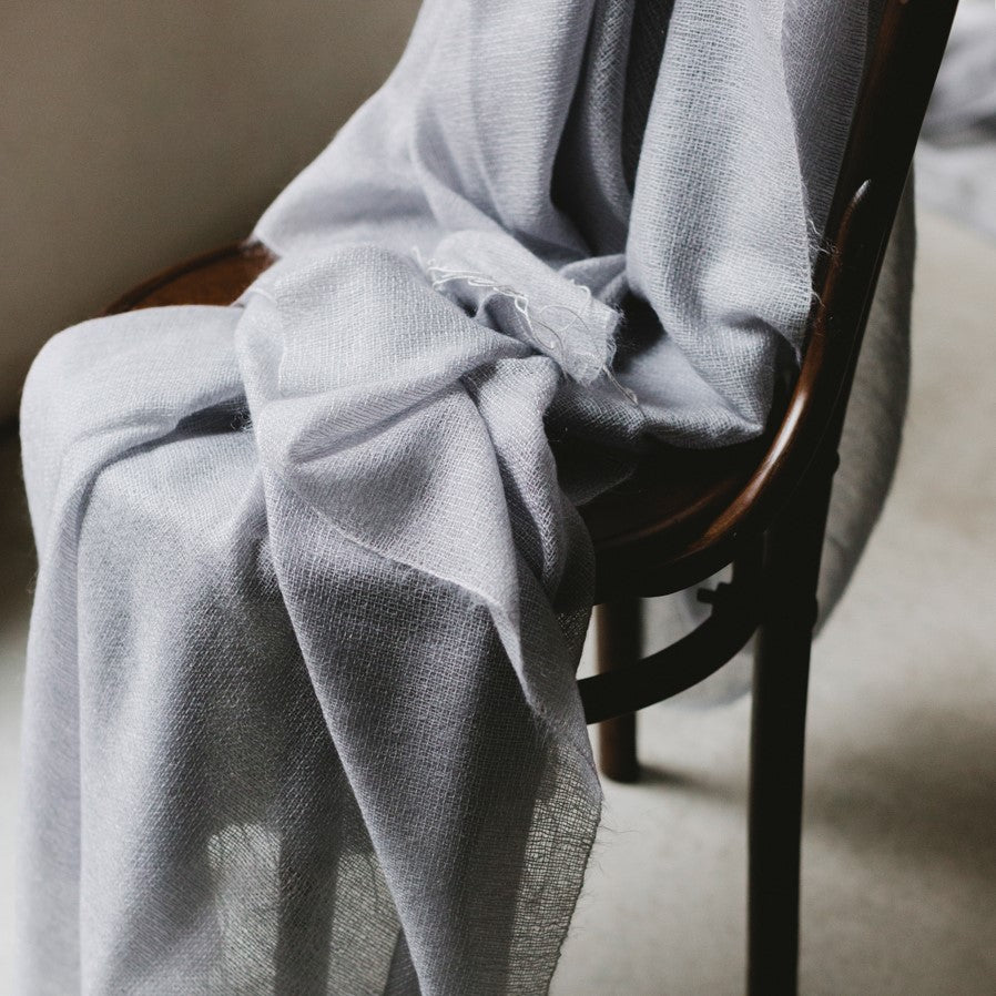 Cashmere throw in light gray 145x220 cm by Studio Natural