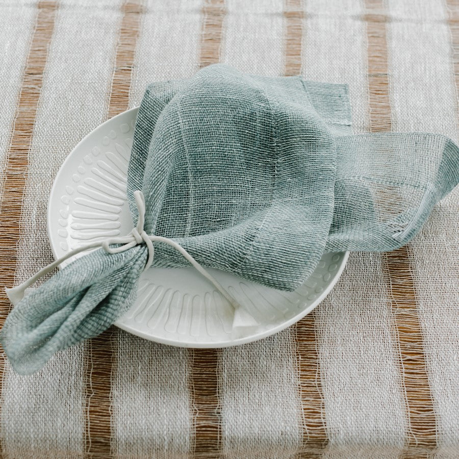 Leinenserviette Tinita in Mintgrün 50x50 cm