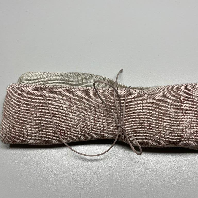 Leinenserviette in Ziegelrot und Natur 50x50 cm