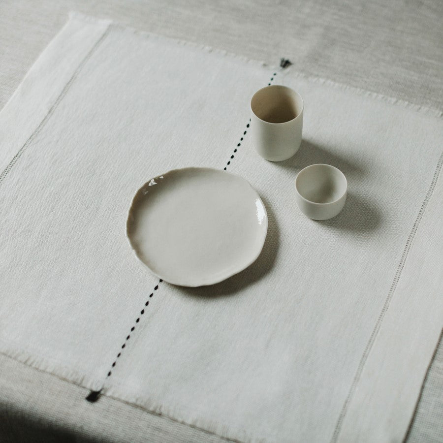 Linen Placemat Ieva in white 50x40 cm