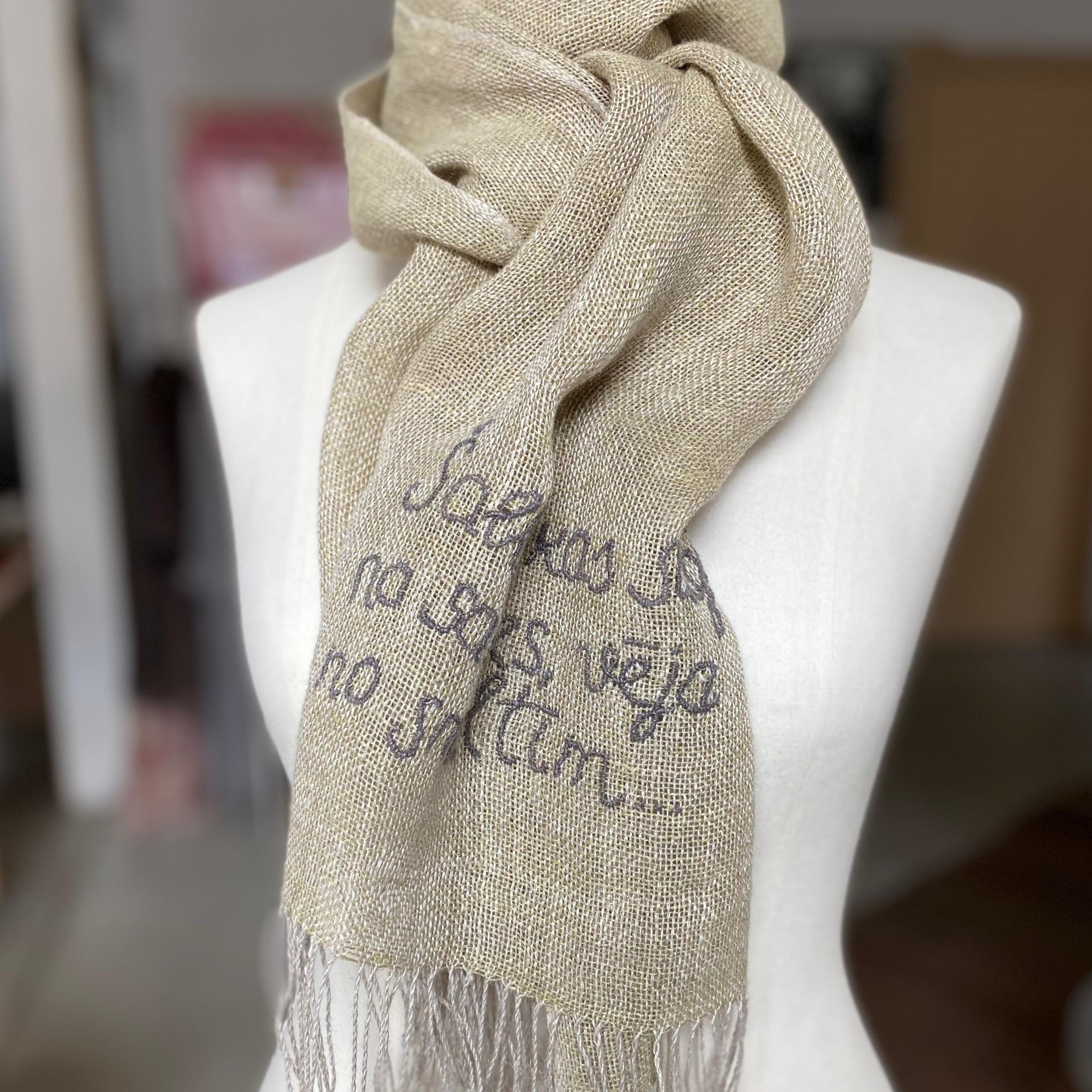 Linen scarf Transparent 45x200 cm