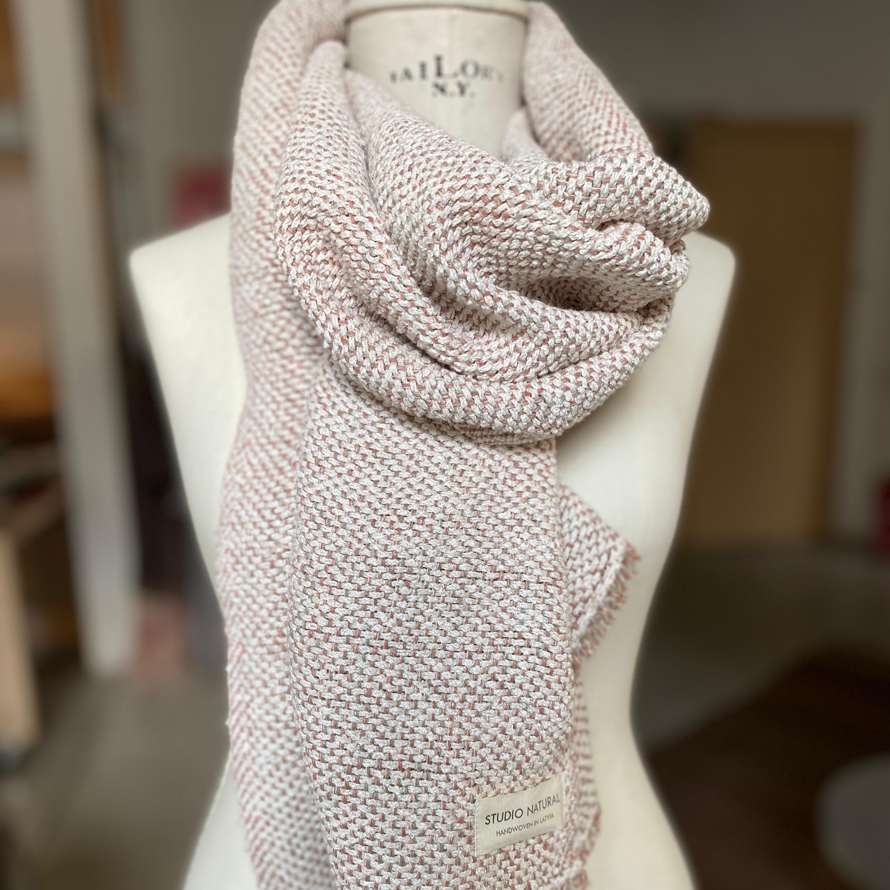Leinen-Bouclé-Schal Plāce in Rost 50x220 cm