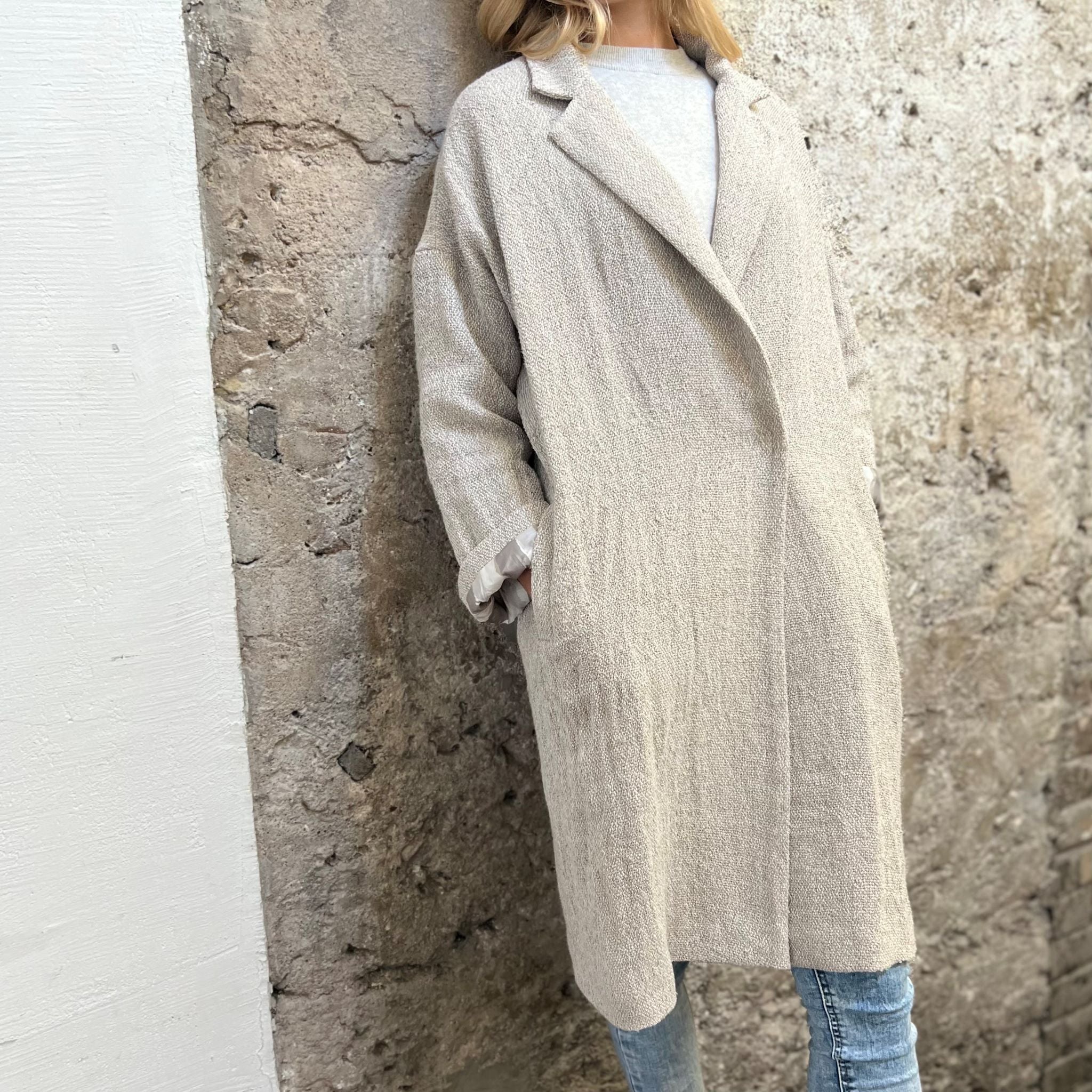 Boucle linen coat by Studio Natural