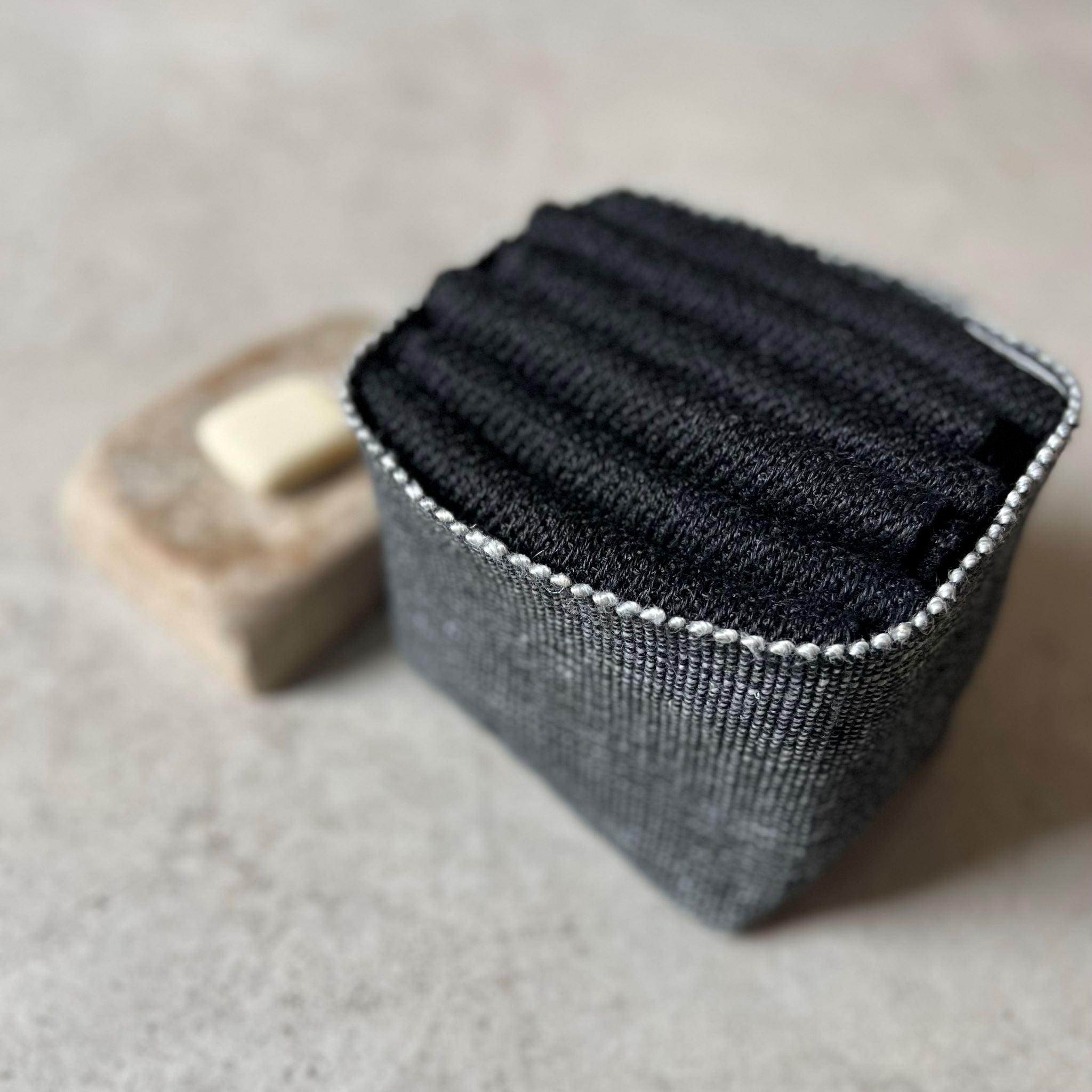 Leinen-Gästehandtuch-Set in Schwarz (6 Stück)