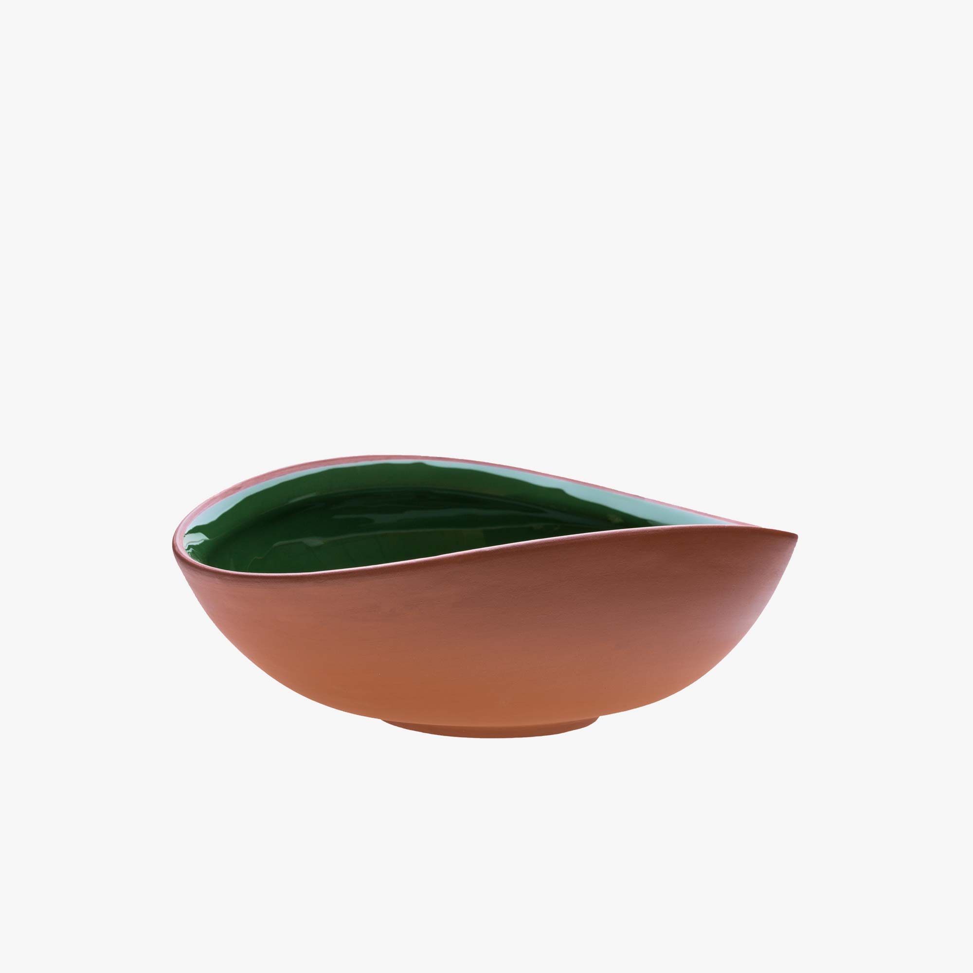 Bowl 2.0L curved moss green · Earth by VAIDAVA CERAMICS