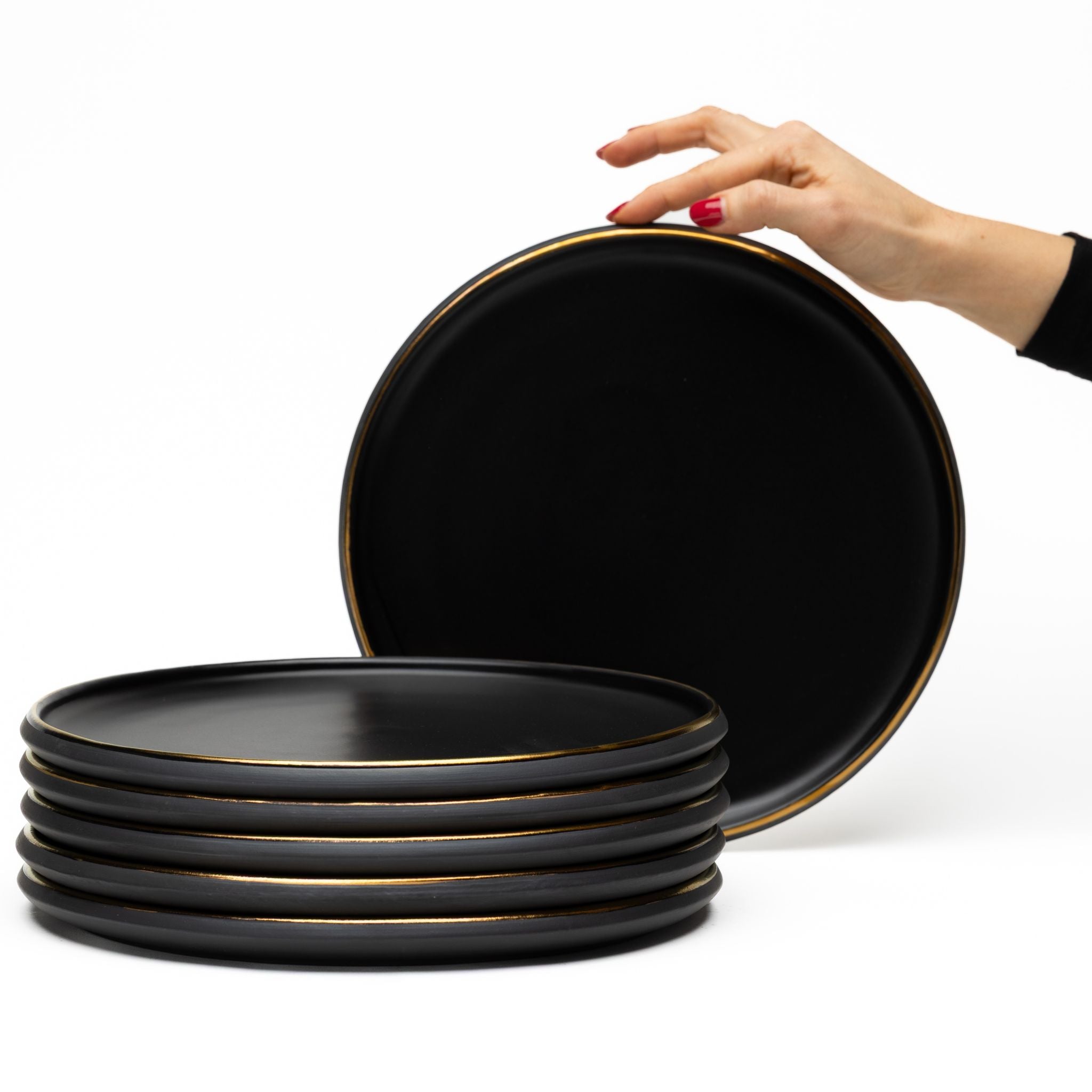 Dinner Plate Set (6 pcs) · Eclipse Gold by VAIDAVA CERAMICS